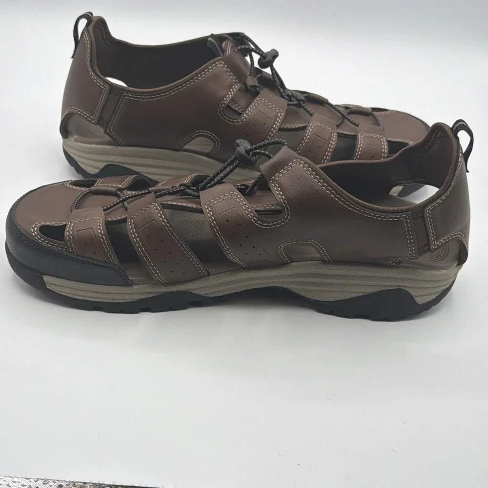 Ozark Trail Mens Closed Toe Sandals 11 Brown Hiking Outdoor Water Shoes New